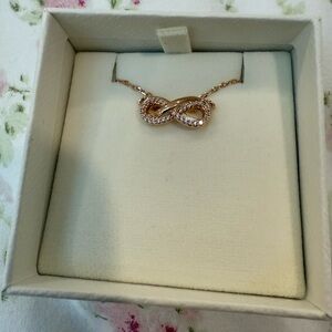 Swarovski Rose Gold Crystal Infinity Necklace